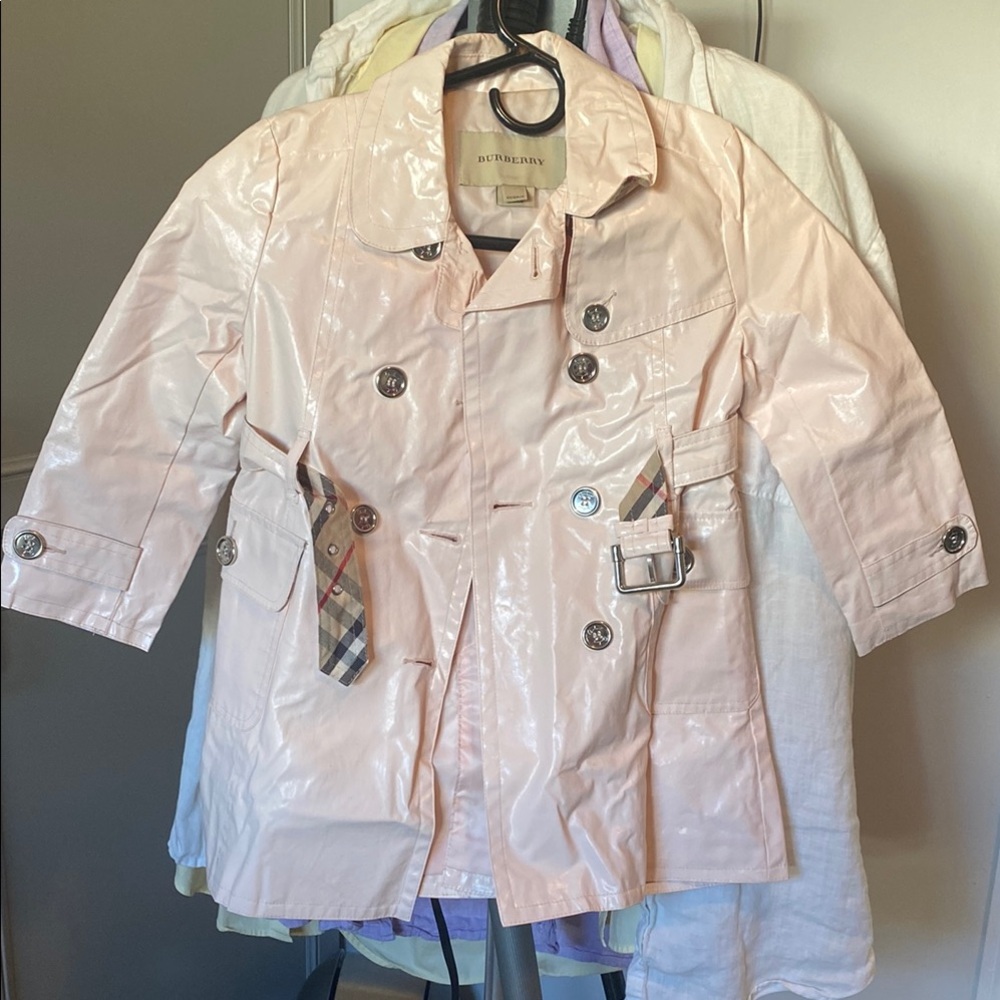 Burberry Glossy Light Pink Trench Coat